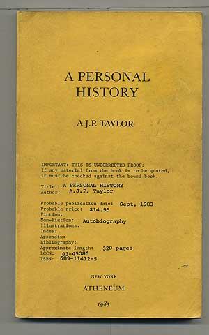 Immagine del venditore per A Personal History venduto da Between the Covers-Rare Books, Inc. ABAA