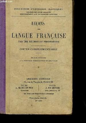 Seller image for LECONS DE LANGUE FRANCAISE. for sale by Le-Livre