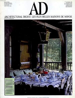 Image du vendeur pour AD, ARCHITECTURAL DIGEST, LES PLUS BELLES MAISONS DU MONDE, N 10, MARS 1989 mis en vente par Le-Livre