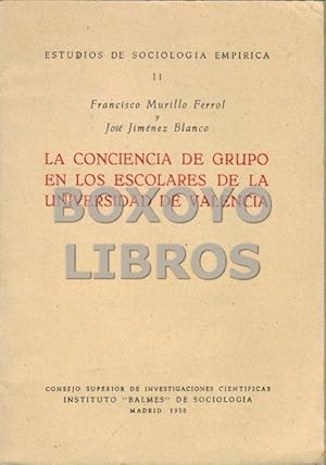Imagen del vendedor de La conciencia de grupo en los escolares de la Universidad de Valencia a la venta por Boxoyo Libros S.L.