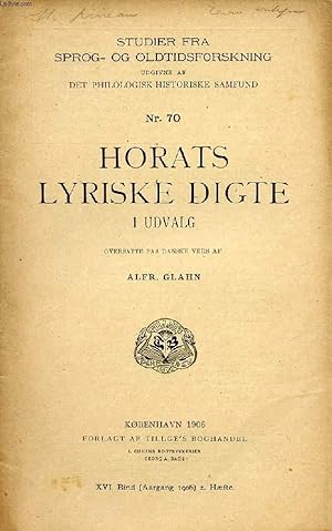 Image du vendeur pour HORATS LYRISKE DIGTE I UDVALG mis en vente par Le-Livre