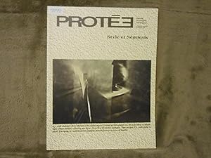 PROTEE revue theories et de pratiques semiotiques Vol. 23 no. 2 printemps 1995 : Style et Semiosis