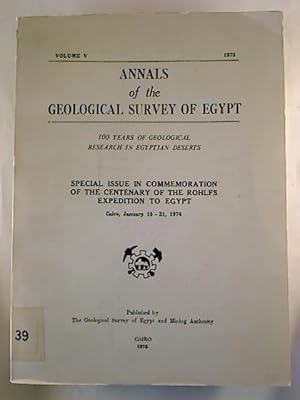 Annals of the Geological Survey of Egypt - Vol. V, 1975 : Special Issue in Commemoration of the C...