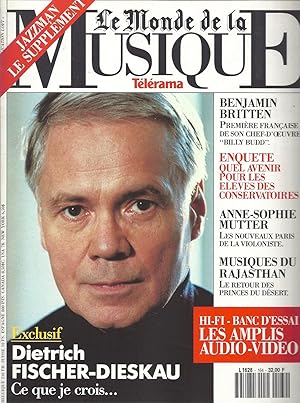 LE MONDE DE LA MUSIQUE N° 164. MARS 1993. DIETRICH FISCHER-DIESKAU (en couverture)