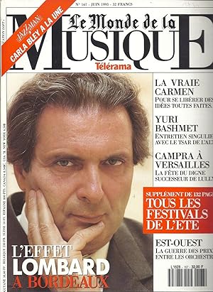 LE MONDE DE LA MUSIQUE N° 167. JUIN 1993. L'EFFET LOMBARD (en couverture)