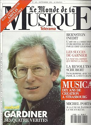 LE MONDE DE LA MUSIQUE N° 169. SEPTEMBRE 1993. GARDINER (en couverture)
