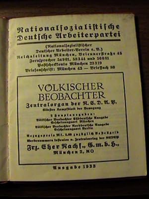 1933 - 1944 NATIONAL SOCIALIST PARTY OF GERMANY [NAZI] PERSONAL MEMBERSHIP AND DUES BOOK - MITGLI...