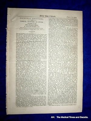 Image du vendeur pour The Medical Times and Gazette. 9 September 1854, No. 780. includes articles on Clinical Lecture on Fever, Chloroform, Cholera. mis en vente par Tony Hutchinson