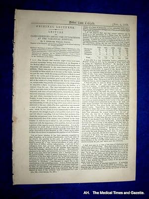 Bild des Verkufers fr The Medical Times and Gazette. 4 November 1854, No. 788. zum Verkauf von Tony Hutchinson