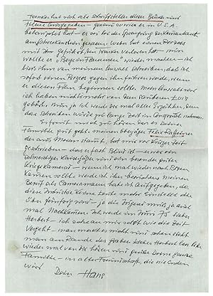 Bild des Verkufers fr Eigenh. Brief mit U. zum Verkauf von Antiquariat INLIBRIS Gilhofer Nfg. GmbH