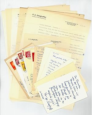 Bild des Verkufers fr 12 eigenh. Dankes- und Bildpostkarten, 1 ms. Postkarte sowie 6 ms. Briefen mit U. zum Verkauf von Antiquariat INLIBRIS Gilhofer Nfg. GmbH