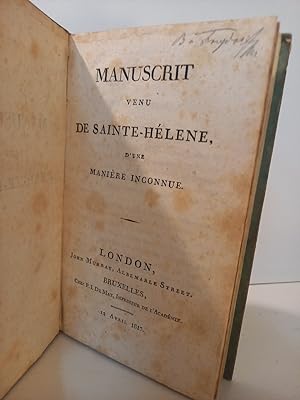 Image du vendeur pour Manuscrit venu de Sainte-Hlne d`une manire inconnue. mis en vente par Antiquariat Langguth - lesenhilft