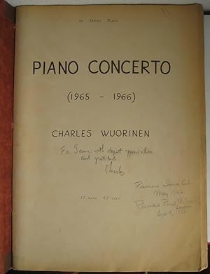 Imagen del vendedor de Piano Concerto (1965 -- 1966) a la venta por Main Street Fine Books & Mss, ABAA