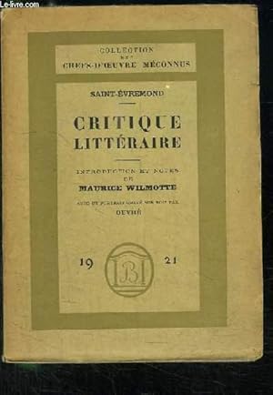 Bild des Verkufers fr Critique Littraire zum Verkauf von Le-Livre