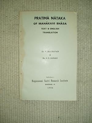 Bild des Verkufers fr Pratima Nataka of Mahakavi Bhasa : Text and English Translation zum Verkauf von Expatriate Bookshop of Denmark