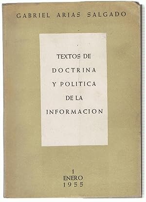 Seller image for TEXTOS DE DOCTRINA Y POLTICA DE LA INFORMACIN for sale by Librera Torren de Rueda