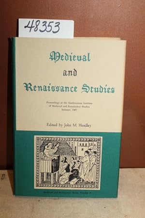 Imagen del vendedor de Medieval and Renaissance Studies a la venta por Princeton Antiques Bookshop