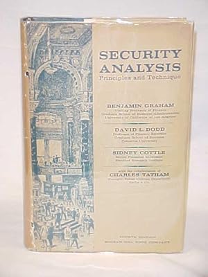 Imagen del vendedor de Security Analysis Principles and Technique a la venta por Princeton Antiques Bookshop