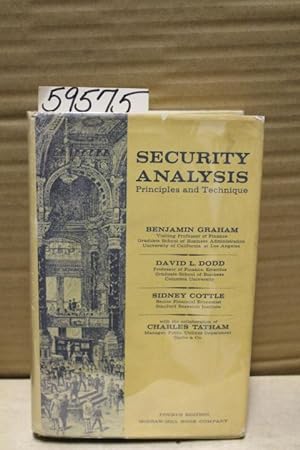 Imagen del vendedor de Security Analysis, Principles and Technique a la venta por Princeton Antiques Bookshop