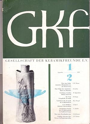 Gesellschaft der Keramikfreunde e.V. (GKF) Heft 1/2 September 1953.