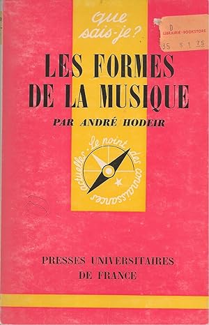 Bild des Verkufers fr Les Formes De La Musique zum Verkauf von BYTOWN BOOKERY