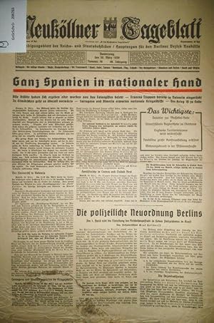 Neuköllner Tageblatt. Konvolut mit 4 Nummern. Ankündigungsblatt der Reichs- und Staatsbehörden / ...