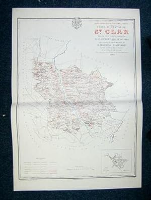 Image du vendeur pour Carte du Canton de St Clar [Saint Clar ] (Atlas Gnral du Gers) mis en vente par Librairie du Cardinal
