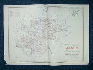 Image du vendeur pour Carte du Canton de Jegun (Atlas Gnral du Gers) mis en vente par Librairie du Cardinal