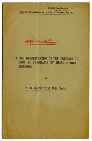 On the demonstration of the presence of iron in chromatin by micro-chemical methods.