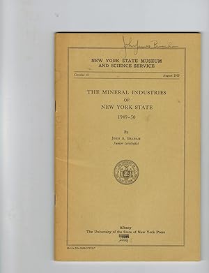 Imagen del vendedor de THE MINERAL INDUSTRIES OF NEW YORK STATE 1949-50 a la venta por Jim Hodgson Books