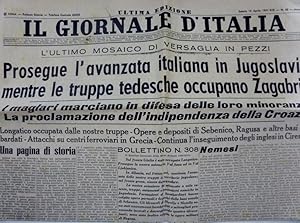 "IL GIORNALE D'ITALIA Ultima Edizione Sabato 12 Aprile 1942 - XIX PROSEGUE L'AVANZATA ITALIANA IN...