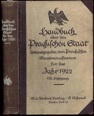 Seller image for Handbuch ber den Preuischen Staat. Hrsg. vom Preuischen Staatsministerium fr das Jahr 1922. 128. Jahrgang. for sale by Antiquariat Dwal