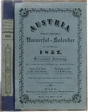 Imagen del vendedor de Austria. sterreichischer Universal-Kalender fr das Schaltjahr 1852. Dreizehnter (13.) Jahrgang. a la venta por Antiquariat Dwal