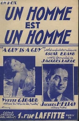 Bild des Verkufers fr UN HOMME EST UN HOMME / A GUY IS A GUY. zum Verkauf von Le-Livre