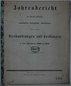 Jahresbericht des mährisch=schlesischen pomologisch=önologischen Ausschusses über seine Verhandlu...