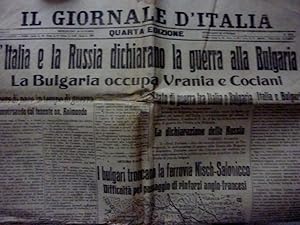 "IL GIORNALE D'ITALIA Mercoledì 20 Ottobre 1915 L'ITALIA E LA RUSSIA DICHIARANO GUERRA ALLA BULGA...