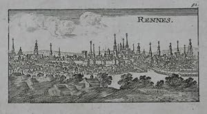 Rennes. Kupferstich v. Christoph Riegel. Nürnberg um 1690, 5,5 x 11 cm.