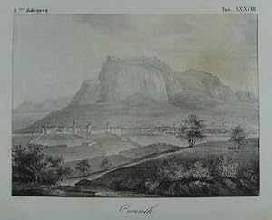 Corinth. Lithographie aus "Karlsruher Unterhaltungsblatt" Karlsruhe, Müller 1835, 13,5 x 18,5 cm