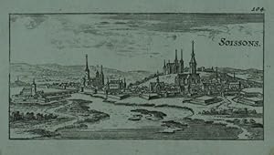 Soissons. Kupferstich v. Christoph Riegel. Nürnberg um 1690, 5,5 x 11 cm.