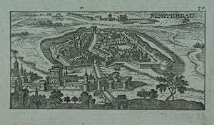 Montereau. Kupferstich v. Christoph Riegel. Nürnberg um 1690, 5,5 x 11 cm.