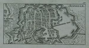 Rochelle. Kupferstich v. Christoph Riegel. Nürnberg um 1690, 5,5 x 11 cm.