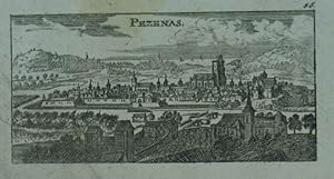 Pezenas. Kupferstich v. Christoph Riegel. Nürnberg um 1690, 5,5 x 11 cm.