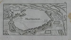 Montelimar. Kupferstich v. Christoph Riegel. Nürnberg um 1690, 5,5 x 11 cm.