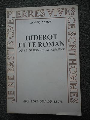 Bild des Verkufers fr Diderot et le roman - ou - Le demon de la presence zum Verkauf von Frederic Delbos
