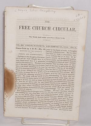 The free church circular, vol. 3 no. 21. December 20, 1850