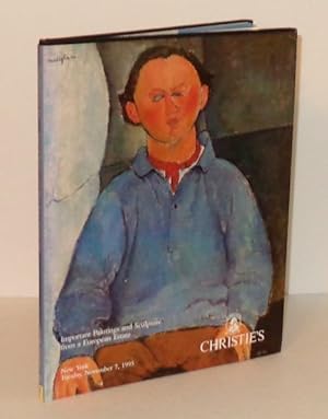 Christie's Auction Catalogue: Important Paintings and Sculpture from a European Estate, New York,...