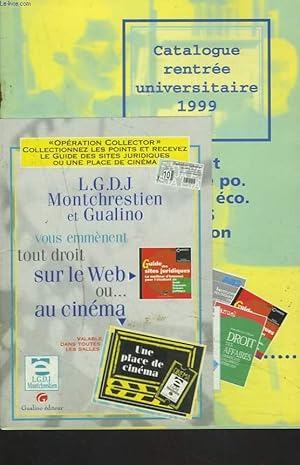 Bild des Verkufers fr CATALOGUE RENTREE UNIVERSITAIRE 1999. DROIT, SCIENCE PO, SCIENCE ECO, AES, GESTION zum Verkauf von Le-Livre