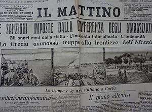 "IL MATTINO Anno XXXII n.° 213 Ultima Edizione Sabato / Domenica 8 - 9 Luglio 1923 LE SANZIONI IM...