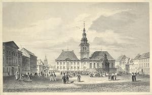 Bild des Verkufers fr Stahlstich-Ansicht. Mannheim, Marktplatz. zum Verkauf von Antiquariat Thomas Rezek