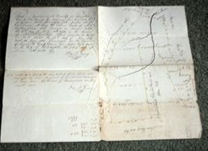 JUNE 1853 ORIGINAL PEN & INK SURVEY MAP AND MANUSCRIPT SURVEY OF 440 ACRES IN EAST BRUNSWICK, SCH...